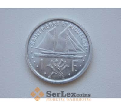 Монета Сен-Пьер и Микелон 1 франк 1948 КМ1 Корабль арт. С00892