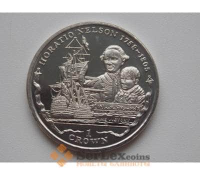 Монета Фолклендские острова 1 крона 2005 КМ129 Proof Корабль арт. C00793