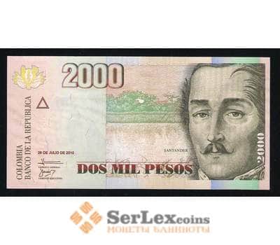 Банкнота Колумбия 2000 песо 2010-2014 P457 UNC арт. В00322