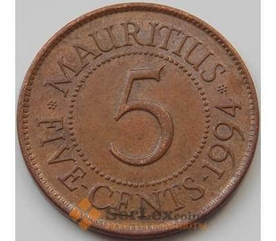 Маврикий 5 центов 1987-2012 КМ52 XF арт. С01104