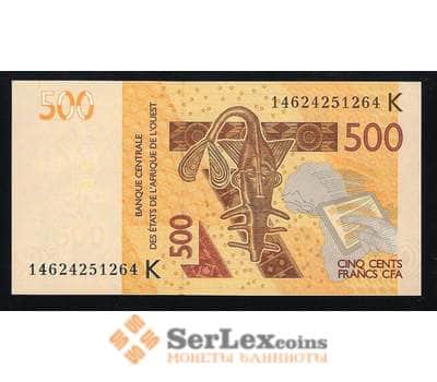 Банкнота Западная Африка 500 франков 2012 серия К UNC арт. В00324