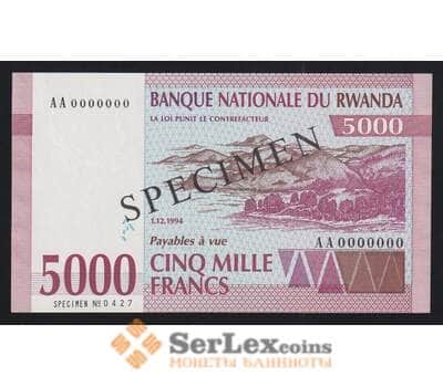 Руанда 5000 франков 1994 Р25s UNC образец арт. 55407