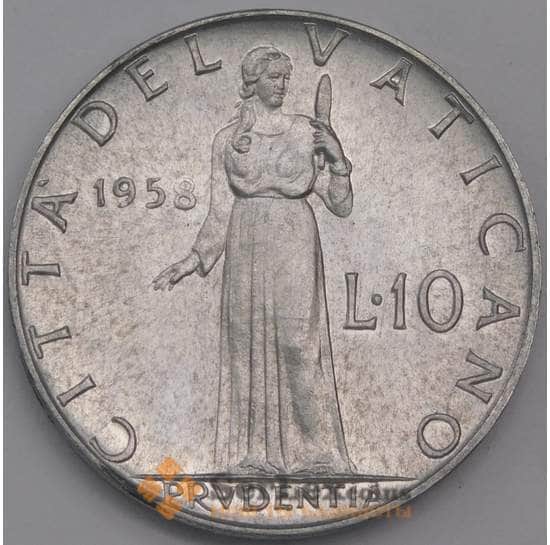 Ватикан монета 10 лир 1958 КМ52 aUNC арт. 42456