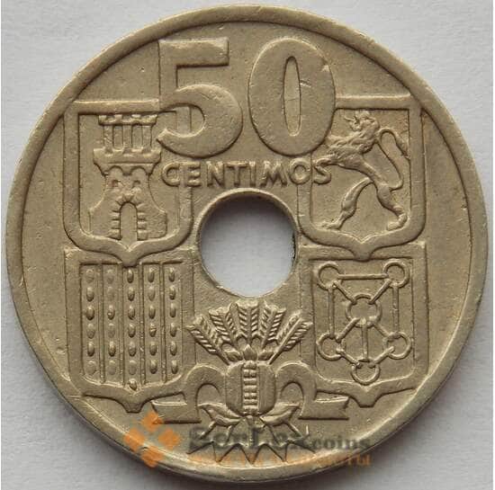 Испания 25 сентимо 1949 КМ776 aUNC Стрелы вниз (J05.19) арт. 15198