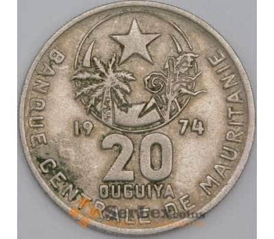Мавритания монета 20 угий 1974 КМ5 VF арт. 44732