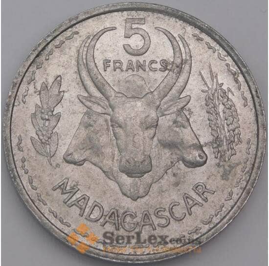 Мадагаскар монета 5 франков 1953 КМ5 aUNC арт. 44702 Мадагаскар монета 5 франков 1953 КМ5 aUNC арт. 44702