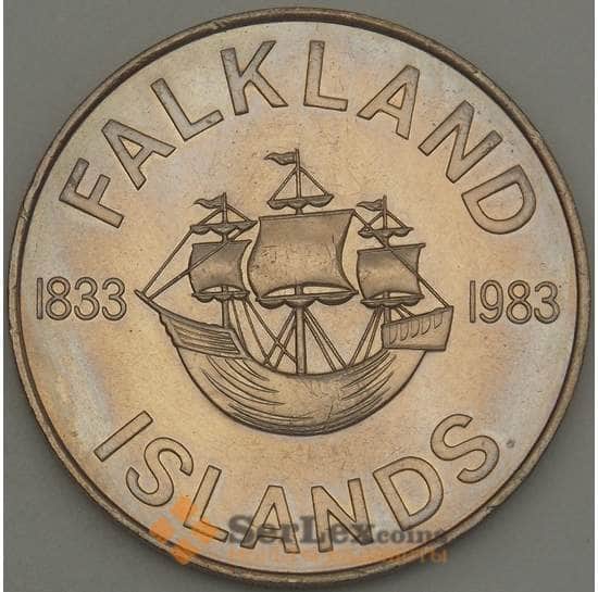 Фолклендские острова 50 пенсов 1983 КМ19 UNC Корабль (ОС) арт. 21488