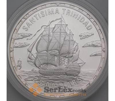 Монета Соломоновы острова 25 долларов 2005 Proof корабль Сантисима Тринидад арт. 28619