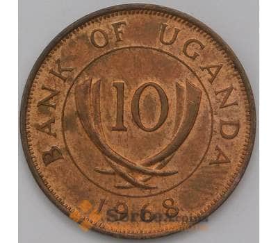Монета Уганда 10 центов 1968 КМ2 aUNC арт. 38030