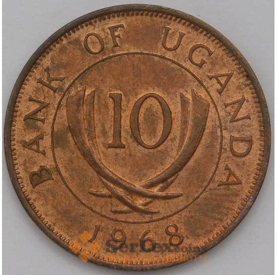 Уганда 10 центов 1968 КМ2 aUNC арт. 38030