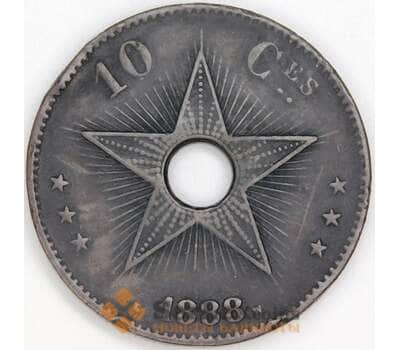 Конго Свободное Государство 10 сантимов 1888 КМ4 VF арт. 54807