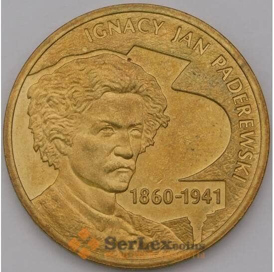 Польша 2 злотых 2011 Y789 Игнаций Ян Падеревский арт. 36859