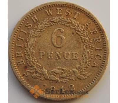 Монета Британская Западная Африка 6 пенсов 1942 КМ22 VF арт. 9187