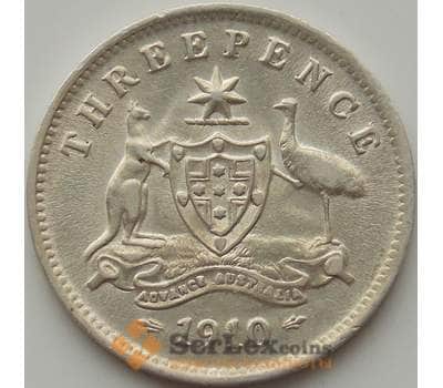 Монета Австралия 3 пенса 1910 КМ18 AU-aUNC арт. 10111