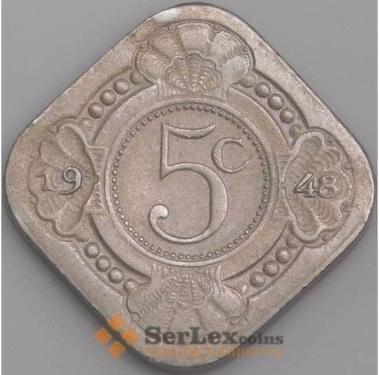 Кюрасао монета 5 центов 1948 КМ47 XF арт. 47626
