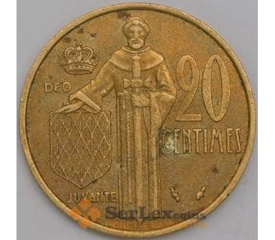 Монако монета 20 сантим 1975 КМ143 XF пятна арт. 43206