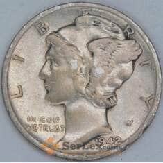 США дайм 10 центов 1942 КМ140 VF арт. 56805