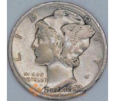 США дайм 10 центов 1942 КМ140 VF арт. 56805