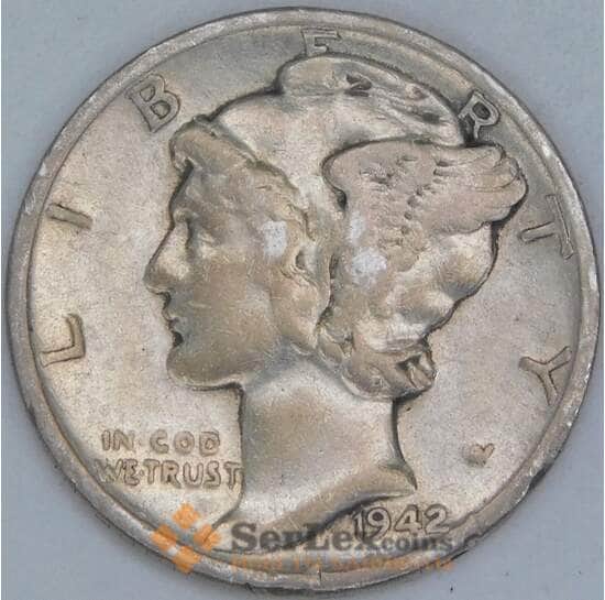 США дайм 10 центов 1942 КМ140 VF арт. 56805