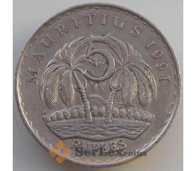 Монета Маврикий 5 рупий 1991 КМ56 XF арт. 14274