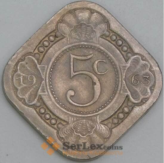 Нидерландские Антилы 5 центов 1963 КМ6 XF арт. 52917
