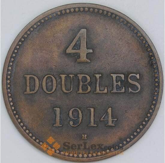 Гернси 4 дубля 1914 КМ13 XF арт. 56563