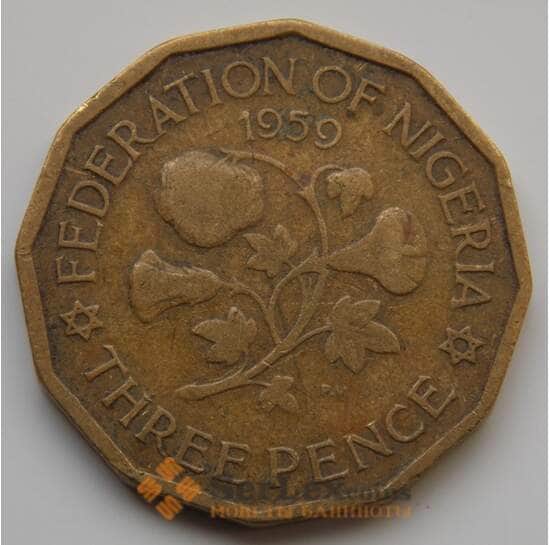 Нигерия монета 3 пенса 1959 КМ3 VF арт. 8519 Нигерия монета 3 пенса 1959 КМ3 VF арт. 8519