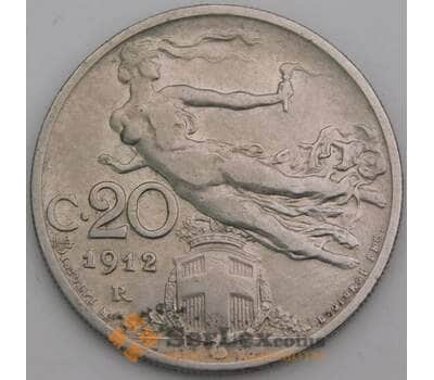 Италия 20 чентезимо 1912 КМ44 XF арт. 46853