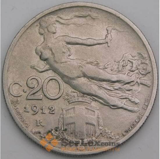 Италия 20 чентезимо 1912 КМ44 XF арт. 46853