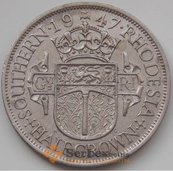 Южная Родезия 1/2 кроны 1947 КМ15b VF арт. 6612