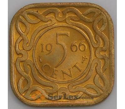 Суринам монета 5 центов 1966 КМ12 UNC арт. 47599