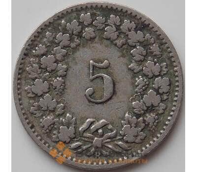 Монета Швейцария 5 раппен 1901 КМ26 VF арт. 11820
