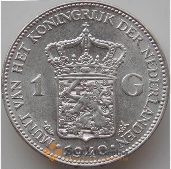 Нидерланды монета 1 гульден 1940 КМ161.1 aUNC арт. 12149