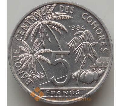 Монета Коморские острова 5 франков 1984 КМ15 UNC арт. 12588