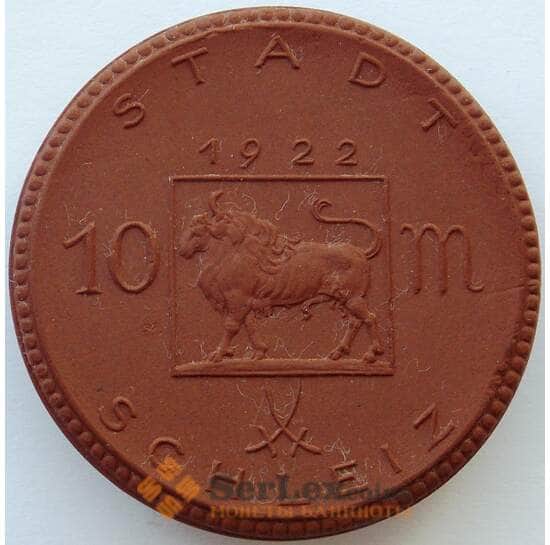 Германия Нотгельд 10 марок 1922 SCHLEIZ Шлайц Керамика (J05.19) арт. 15980