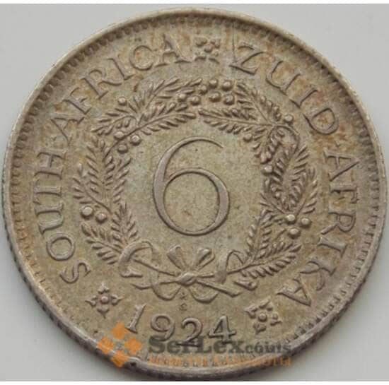 Южная Африка ЮАР 6 пенсов 1924 КМ16а VF арт. 7808