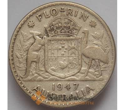 Монета Австралия 1 флорин 1947 КМ40a VF Серебро Георг VI (J05.19) арт. 17218