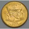 США 25 центов 2002 D КМ331 UNC Теннесси позолота арт. 39042