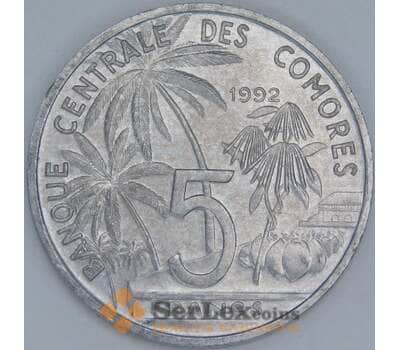 Монета Коморские острова 5 франков 1984 КМ15 UNC Рыба арт. 14286