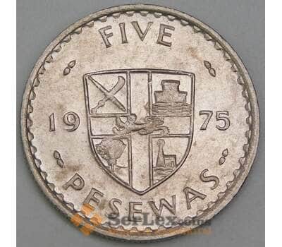 Гана монета 5 песева 1975 КМ15 XF арт. 43493