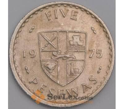Гана монета 5 песева 1975 КМ15 XF арт. 43493