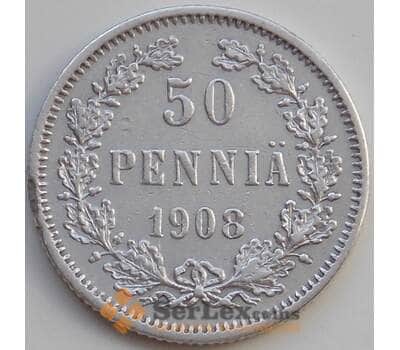 Монета Русская Финляндия 50 пенни 1908 KM2 XF арт. 14220