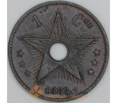 Конго Свободное Государство 1 сантим 1888 КМ1 XF-AU арт. 55296