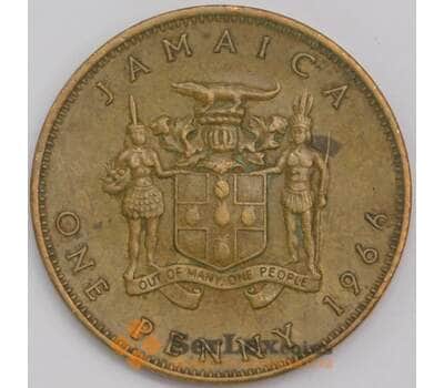 Ямайка монета 1 пенни 1966 КМ39 XF арт. 41897