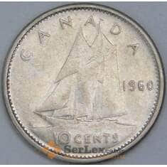 Канада 10 центов 1960 КМ51 F арт. 56809