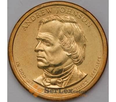 Монета США 1 доллар 2011 17 президент Джонсон D арт. С01436