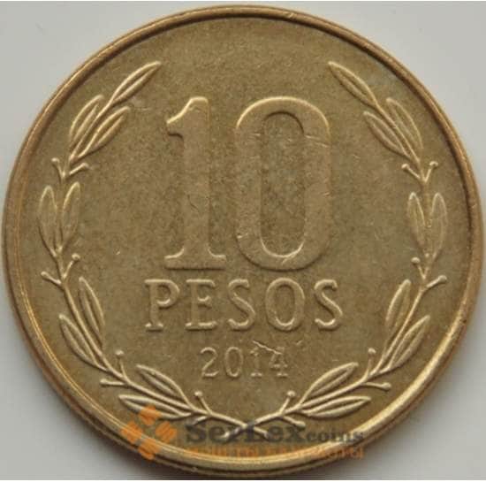 Чили 10 песо 1990-2017 КМ228.2 AU арт. С01481
