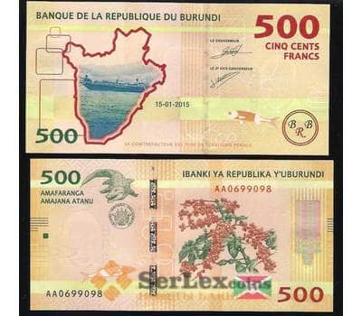 Банкнота Бурунди 500 франков 2015 Р50 UNC арт. В00341