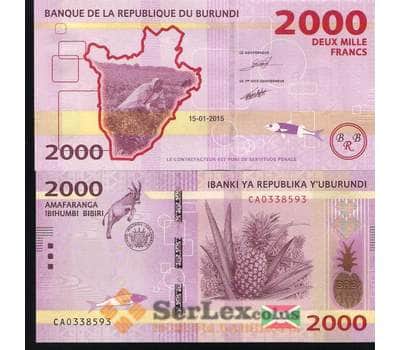 Бурунди 2000 франков 2015 UNC арт. В00342