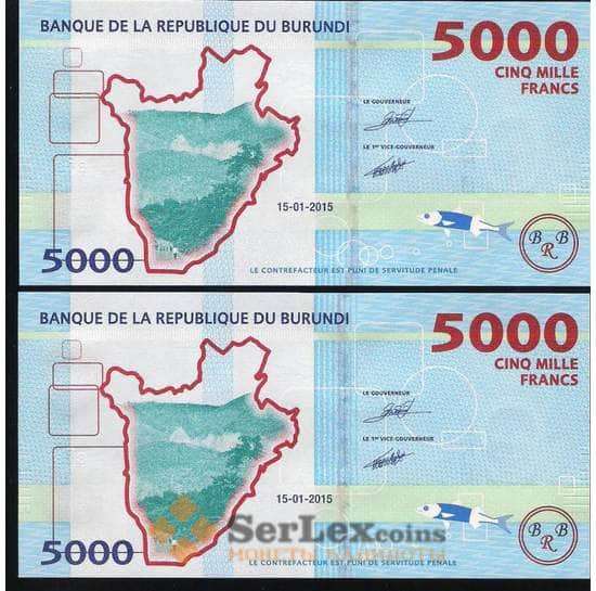 Бурунди 5000 франков 2015 UNC арт. В00343